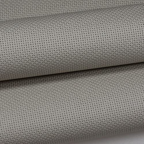 Image of 19 inch x 28 inch 14CT Counted Cotton Aida Cloth Cross Stitch Fabric (Pearl Grey)