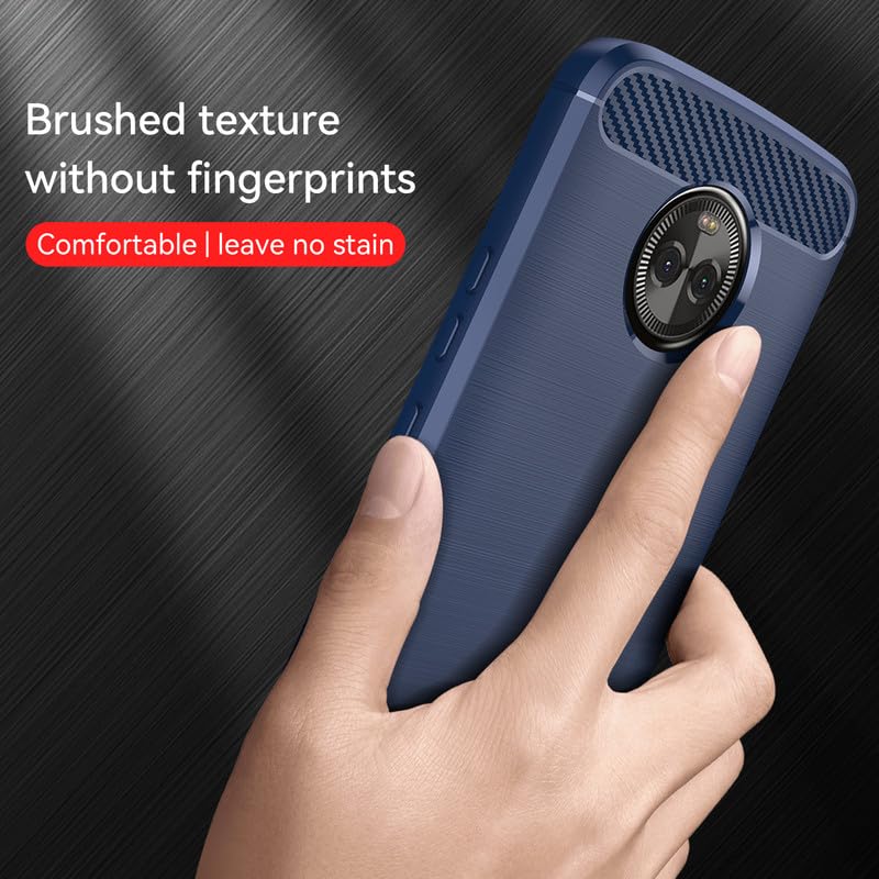 Image of Hybrid Carbon Fiber Back Case for Moto X4 (Blue)