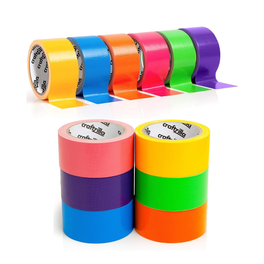 Rainbow Colored Duct Tape 10 yds and 15 yds Bundle - Heavy Duty Color Duct Tape, 12 Rolls