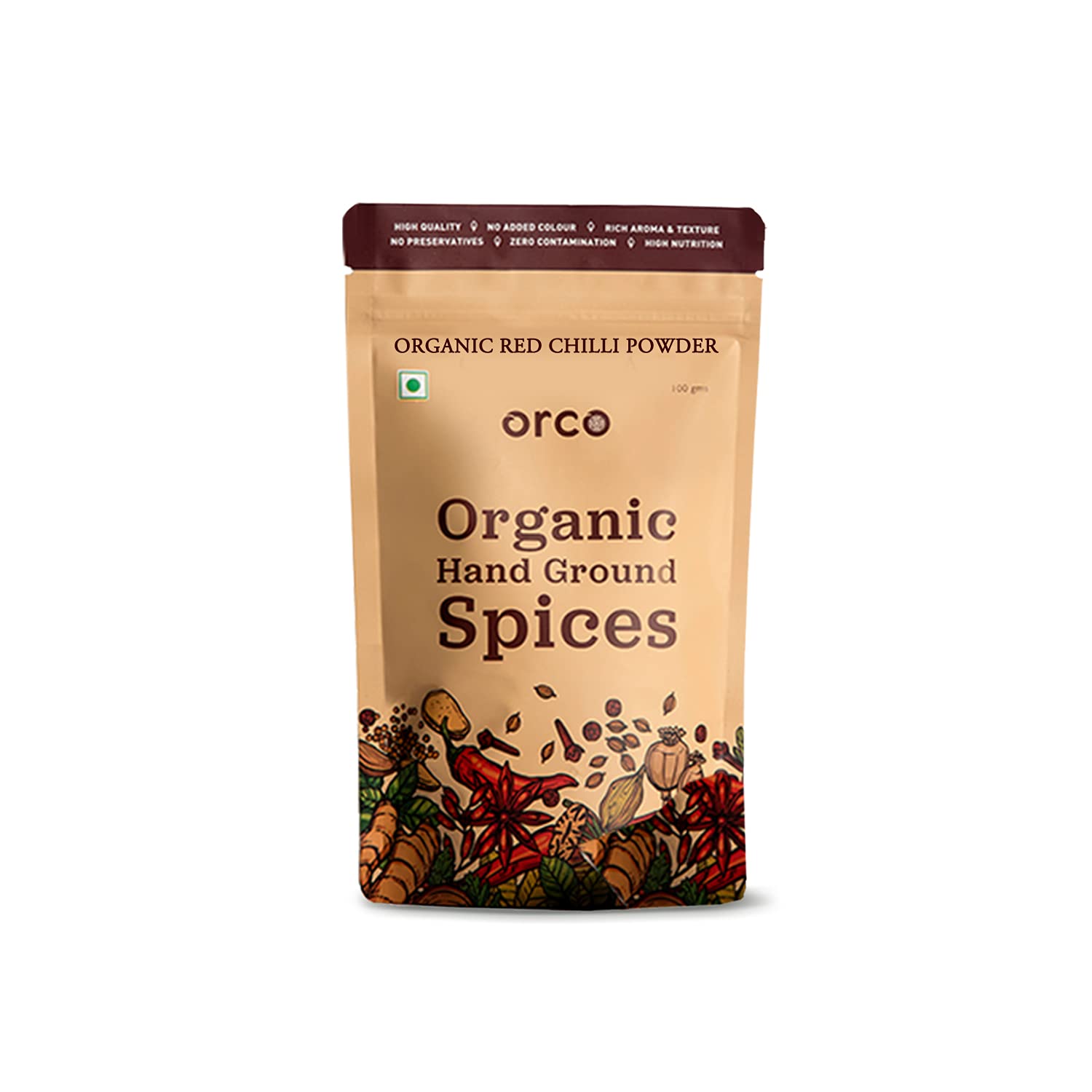 ORCO Organic Chakki Fresh Red Chilli Powder | Natural Lal Mirch Powder | USDA Certified (Pack of 1-100gm) (B096FMLMH6) Amazon Price History, Amazon Price Tracker