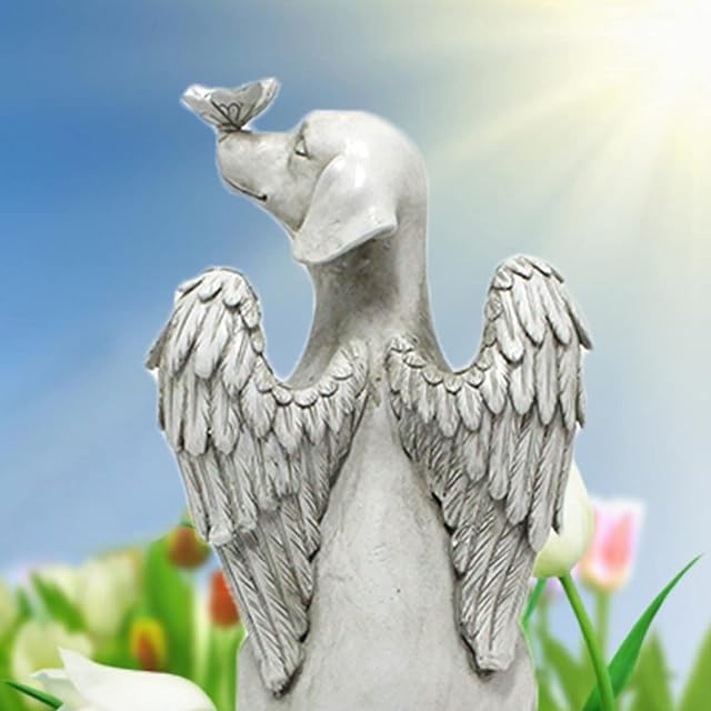 Foto 4 de 6 de Dnoifne Estatua conmemorativa de perro de ángel, piedras conmemorativas de mascotas para perros