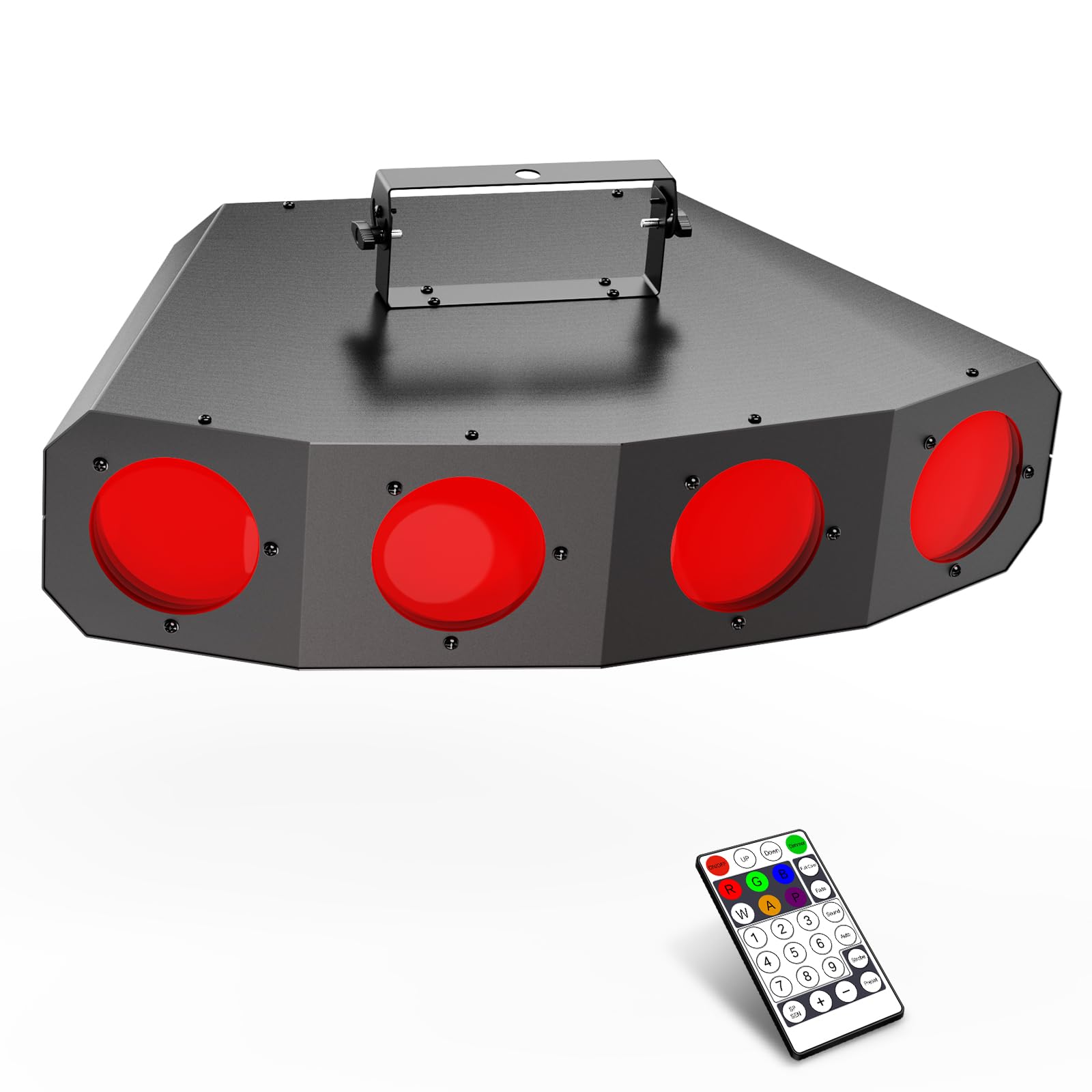 LED DJ Disco Stage Party Lights: 90W RGBW Moonflower Effect - 152 LEDs 4 Eye Beam Strobe Light - DMX & Sound Activated & Remote Control Uplights for Events Parties Club Live Shows Wedding