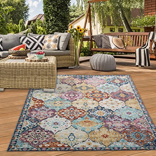 Teppich-Traum Orientteppich für Indoor Wohnzimmer & Outdoor Terrasse | wunderschöne Ornamente...