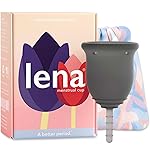 Lena Menstrual Cup Original - Reusable Silicone Period Cup for Regular Flow, 12-Hour Leak-Free Protection, Soft & Comfortable, Beginner-Friendly Design - Small, Gray