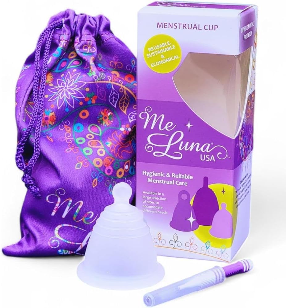 Most Customizable Menstrual Cup with Ball Handle | MeLuna Me Luna | Comfortable Period Cup Reusable Cup | Tampon Pad Alternative for Low Cervix | Shorty