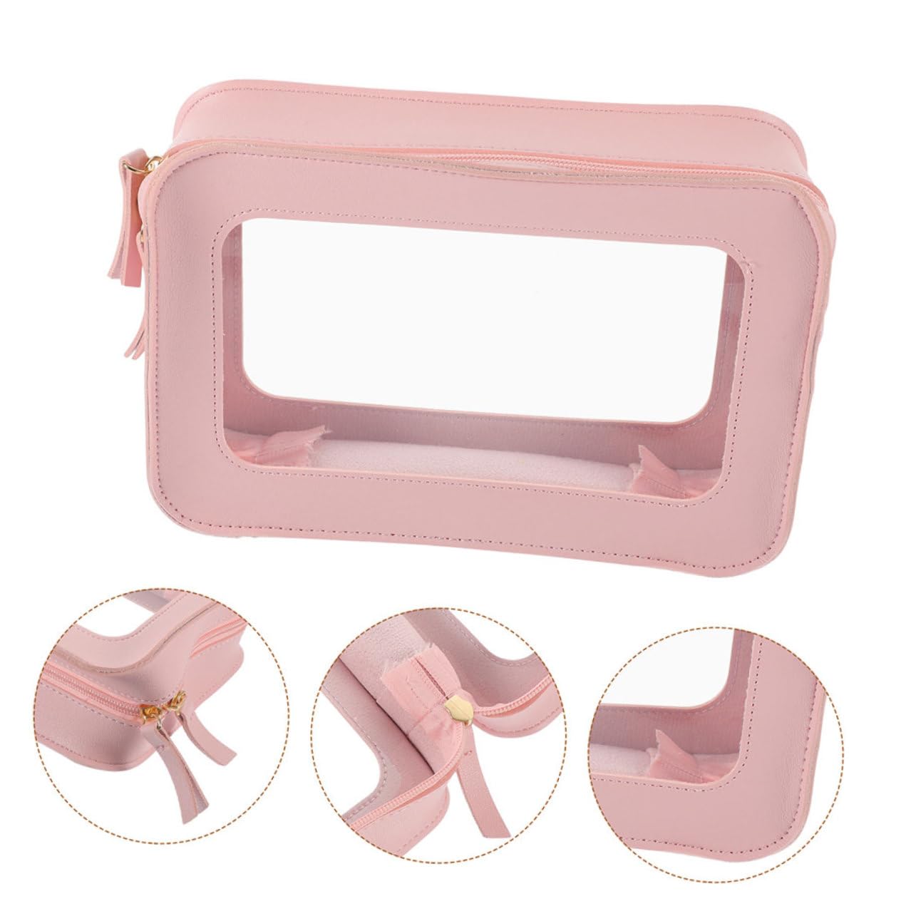 2pezzi Borsa Trasparente Per Trucco e Toiletries Cerniera Liscia Per Viaggi e Uso Quotidiano Per Cosmetici e Accessori Personali