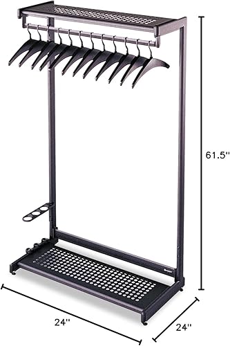 Miniatura 6 de Quartet 20225 - Perchero de dos estantes, independiente, 36 pulgadas, negro, 12 perchas incluidas (20225)