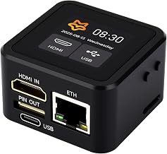 PicoKVM Lightweight IP KVM Remote Management Tool, Supports 1920 x 1080@60fps HDMI Video Input and HID Signal Output for Device Control, Onboard 1.54inch Touch Display Showing IP Address, etc.