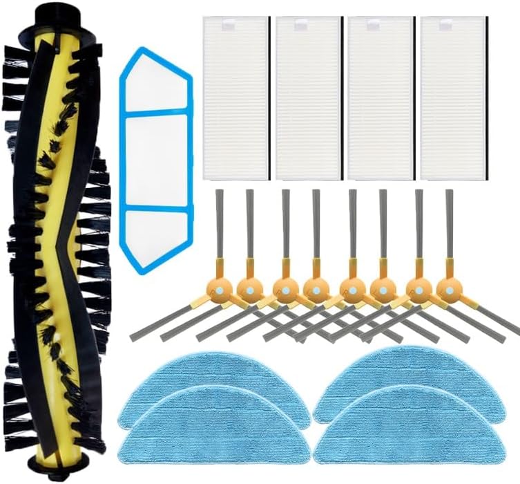 HEPA Filters Compatible with NEATSVOR T8 X500 X520 X600 Pro Robot Vacuum Kit Side Brushes Primary Filter Mops Rag Main Roller Brush (Color : Set5)(Set2)
