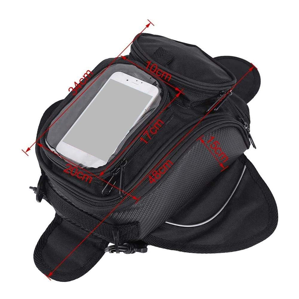 Ejoyous Borsa serbatoio magnetica universale per moto, Borsa serbatoio impermeabile sella per motociclismo Borsa serbatoio ad alta resistenza 1680D Oxford, 35 * 18 * 15cm Borsa sella