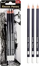 Brusarth 3pc Eraser Set - Fine Detail Eraser for Sketching, Charcoal Drawings & Colored Pencils