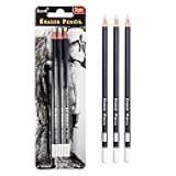3pc Eraser Set - Fine Detail Eraser for Sketching, Charcoal Drawings & Colored Pencils
