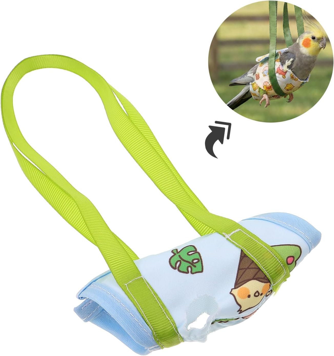 2pcs Bird Sling Carrier Bag - Parrot Travel Vest with Handle - Escape-Proof Parakeet Travel Carrier for Cockatiel, Finch, Parakee, Size M