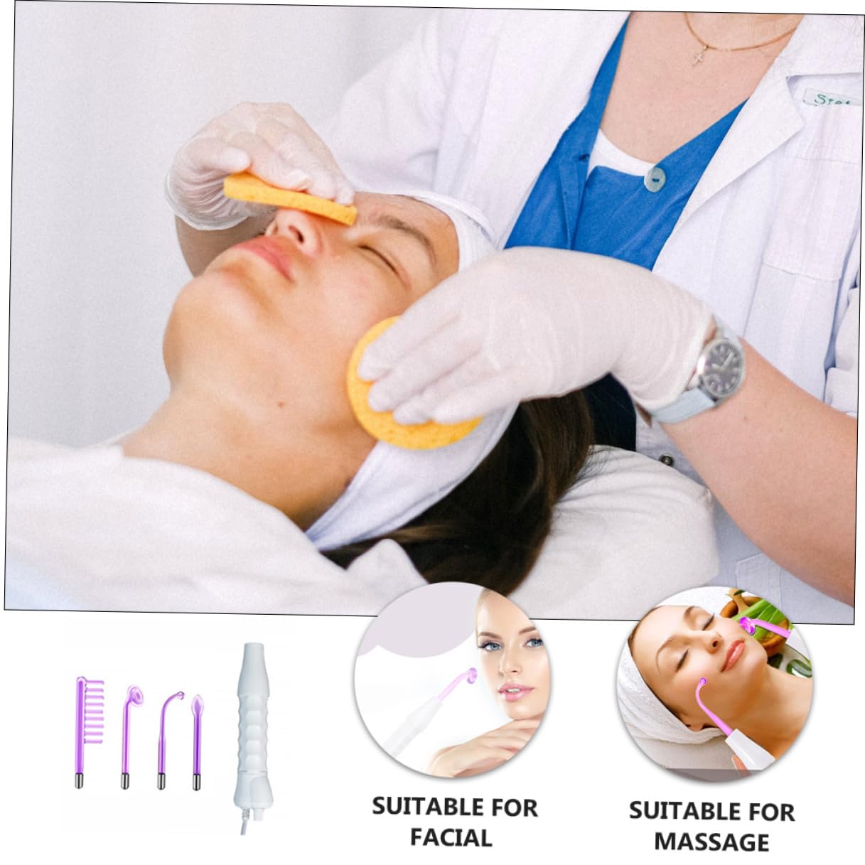 Instrumento de Belleza de Alta Frecuencia Eléctrico Blanco