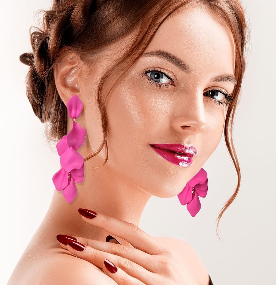 11 Pairs Big Disc Drop Earrings Gold Dangle Earrings Round Hammered Statement Earrings For Women Set - Image 2