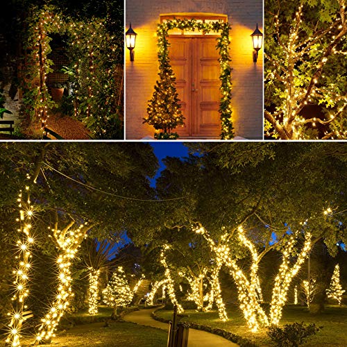 Joomer Solar Christmas Lights 72Ft 200 Led 8 Modes Solar String Lights Waterproof Solar Fairy Lights For Christmas Decorations (Warm White) #TOP4