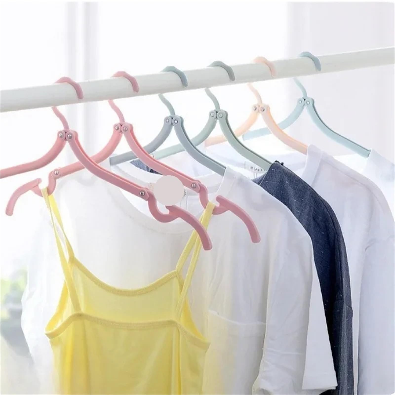 Grucce per Cappotti Stendino Pieghevole Multifunzionale da 15 Pezzi, Portatile, Viaggio d'Affari, Vestiti for la casa, Appendiabiti, Supporto, Appendiabiti per Abito, Camicia(Green)