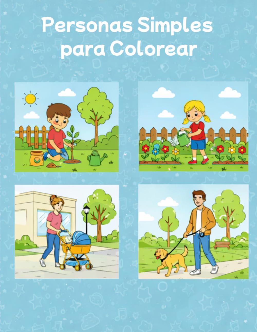 Personas para Colorear: Dibujos sencillos y relajantes