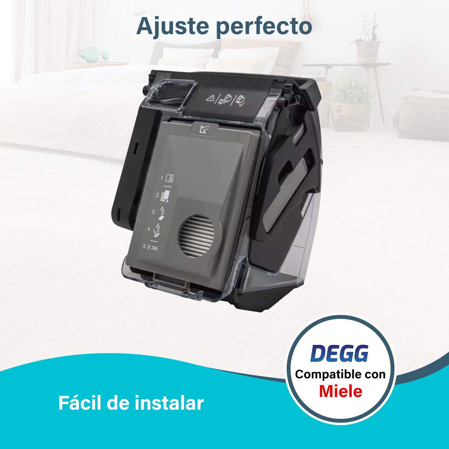 DEGG Juego de Filtros - Compatible con Aspiradoras Miele Boost CX1 - Filtros de repuesto SF-HY 60 y CX-FSF - Filtro Hepa y filtro de polvo fino - Ajuste perfecto - Accesorios para aspiradora