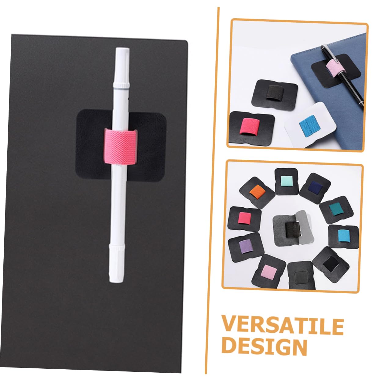 SEWACC 50stücke Teiliges Selbstklebender Pu Pen Holder Mit Elastischem Band Praktische Stifthalter Für Notebooks Und Tablets Farben Erhältlich Installieren