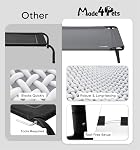 Made4Pets Outdoor Elevated Dog Bed for Large Dogs - Cooling Raised Pet Cot with Skid-Resistant Feet, Tool-Free Setup, Chew-Resistant Frame, Washable Mesh Hammock, Indoor & Outdoor Use, 42"x28", Grey