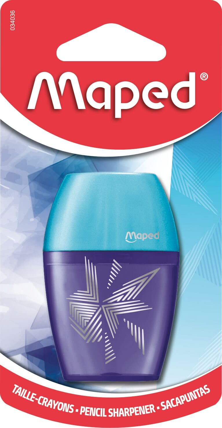 Maped - Shaker Arctic Pencil Sharpener - 1 Hole - with Reservoir - Ergonomic Pencil Sharpener - School Supplies