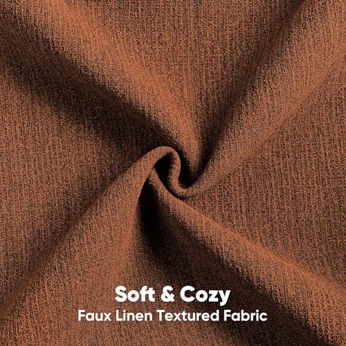 FUTEI Rust Chenille Decorative Throw Pillow Covers 12x20 Inch Set of 2,Soft Cozy Faux Linen Textured Lumbar Pillow Cases,Farmhouse Home Decor for Couch Living Room