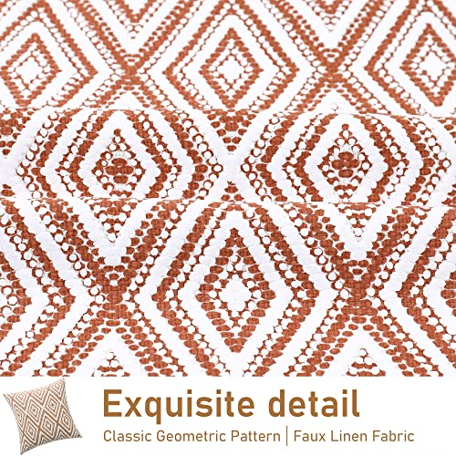 image for HPUK Decorative Throw Pillow Covers Set of 4 Geometric Design Linen Cu