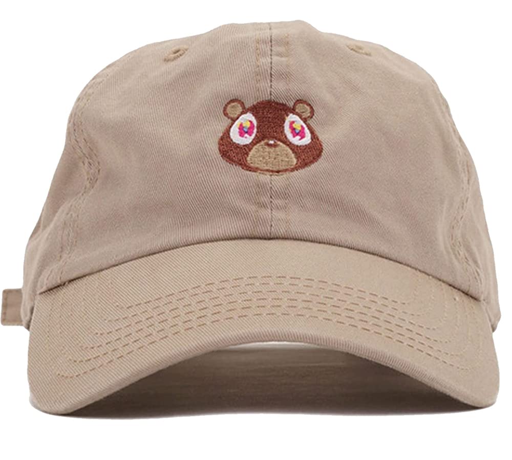KASTWAVEMens Bear-Embroidery Cotton-Dad-Hat Hip-Hop-Cap Cute-Bear Baseball-Cap Adjustable for Unisex Hats