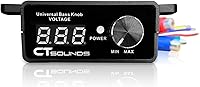 Vista 4 de CT Sounds Universal Bass Knob - Digital Voltmeter, Blue LED Display, Remote Gain Control, Power Switch, Durable, Pushable ON/Off for Amp