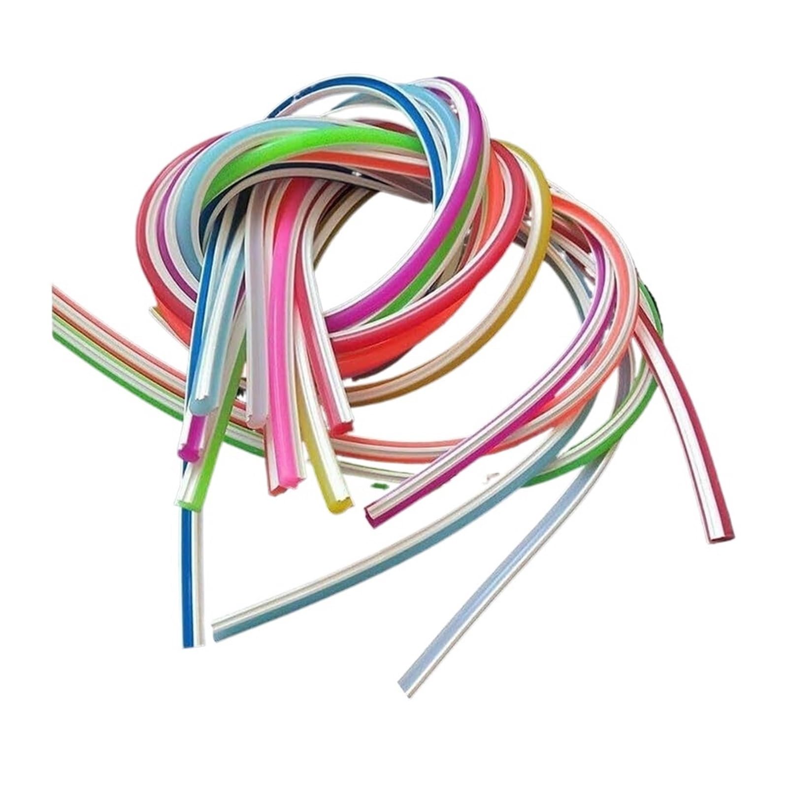 Separación flexible y plegable, Difusor de tubo neón 8mm, 12 colores for letrero DIY, decoración del hogar, 10M(White)