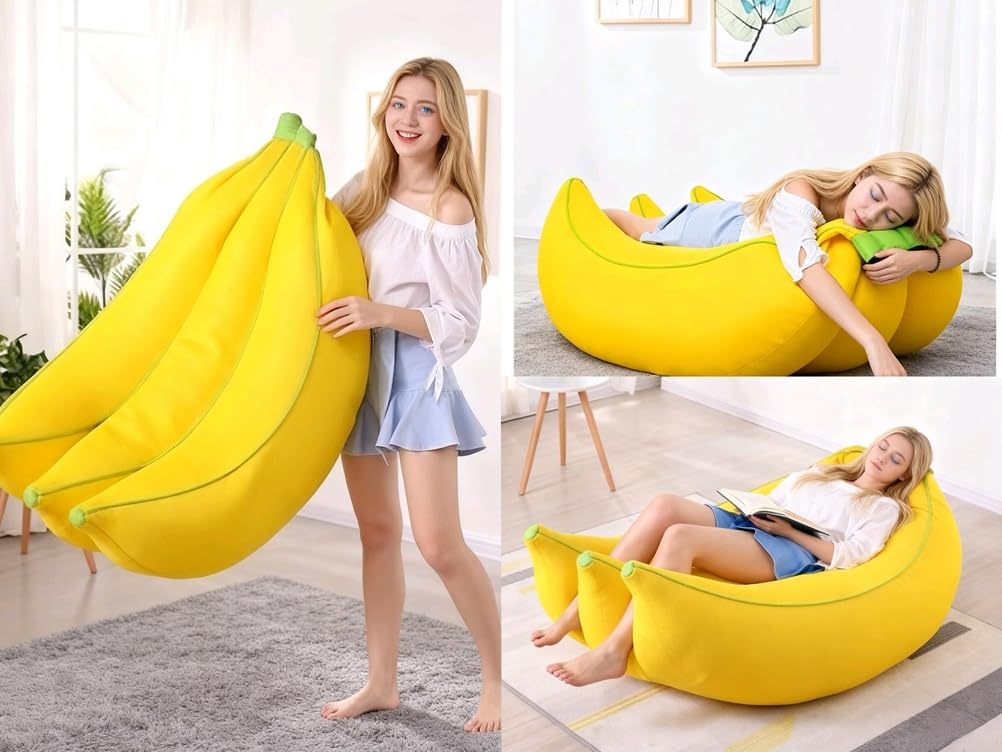 LDIW Pouf Poire - Fauteuil Housse Uniquement pour Intérieur et Extérieur (sans Remplissage) - Forme de Banane Classique pour Salon,Pouf Classique pour Salon, Balcon, Jardin