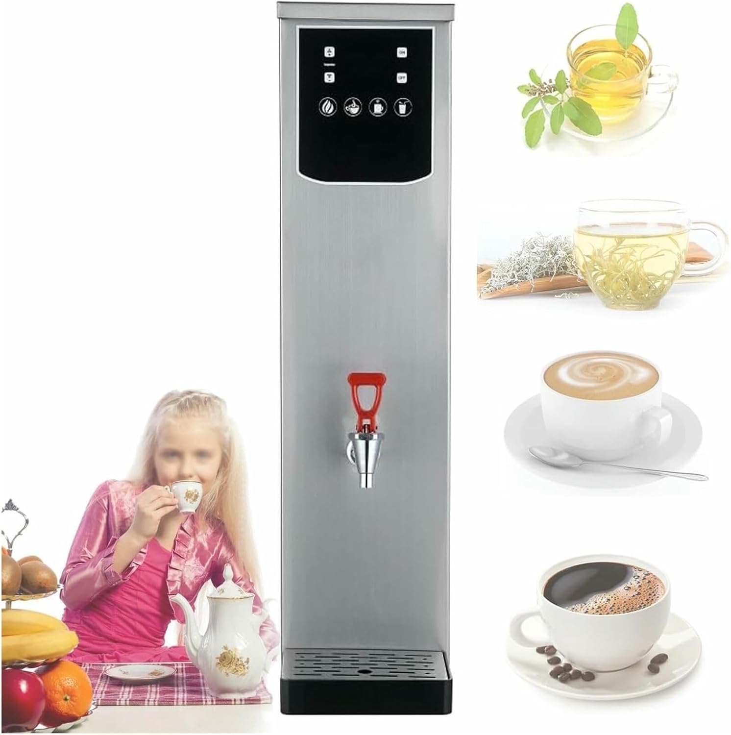 Commercial Water Boiler 20L, 2500W Instant Hot Water Dispenser with Auto-Fill, Stainless Steel & Digital Control for Office, Staff Canteen, Tea and Coffee