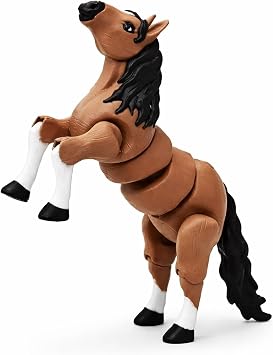 3D Printed Articulated Horse Figurine, Poseable Standing Mini Horse Model for Desk Decor, Realistic Animal Sculpture for Home Office Display