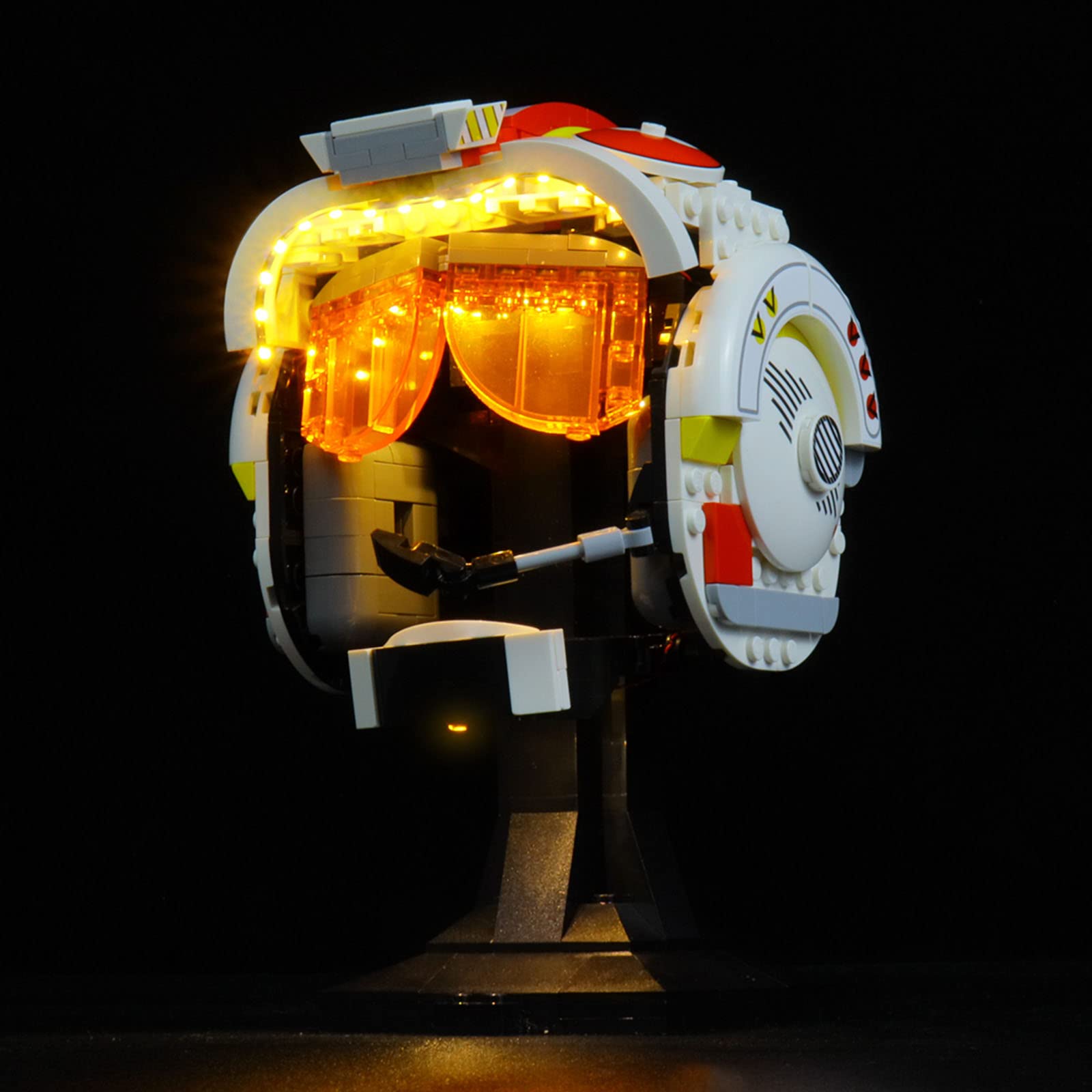 LED Light Kit for Lego Luke Skywalker Helmet 75327 Lights Kit Compatible with Lego 75327 Light Sets for Building Luke Red Five- Classic Version (Lights Kit Without Model)