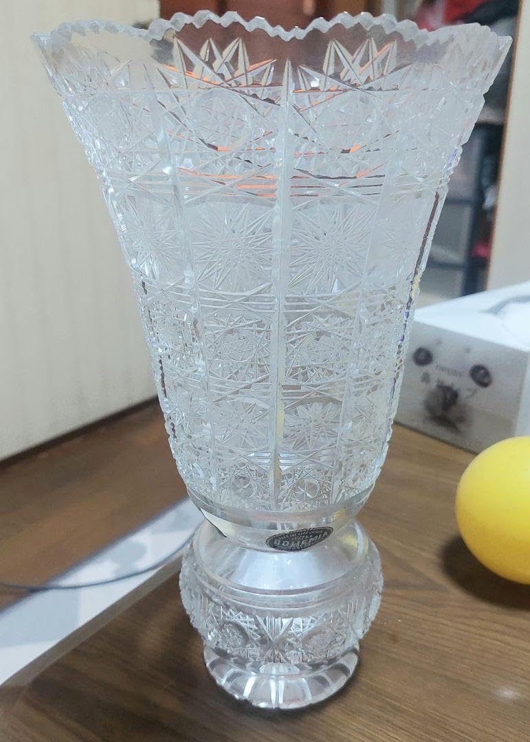 BOHEMIA ボヘミアガラス クリスタル フラワーベース 花瓶 大 未使用