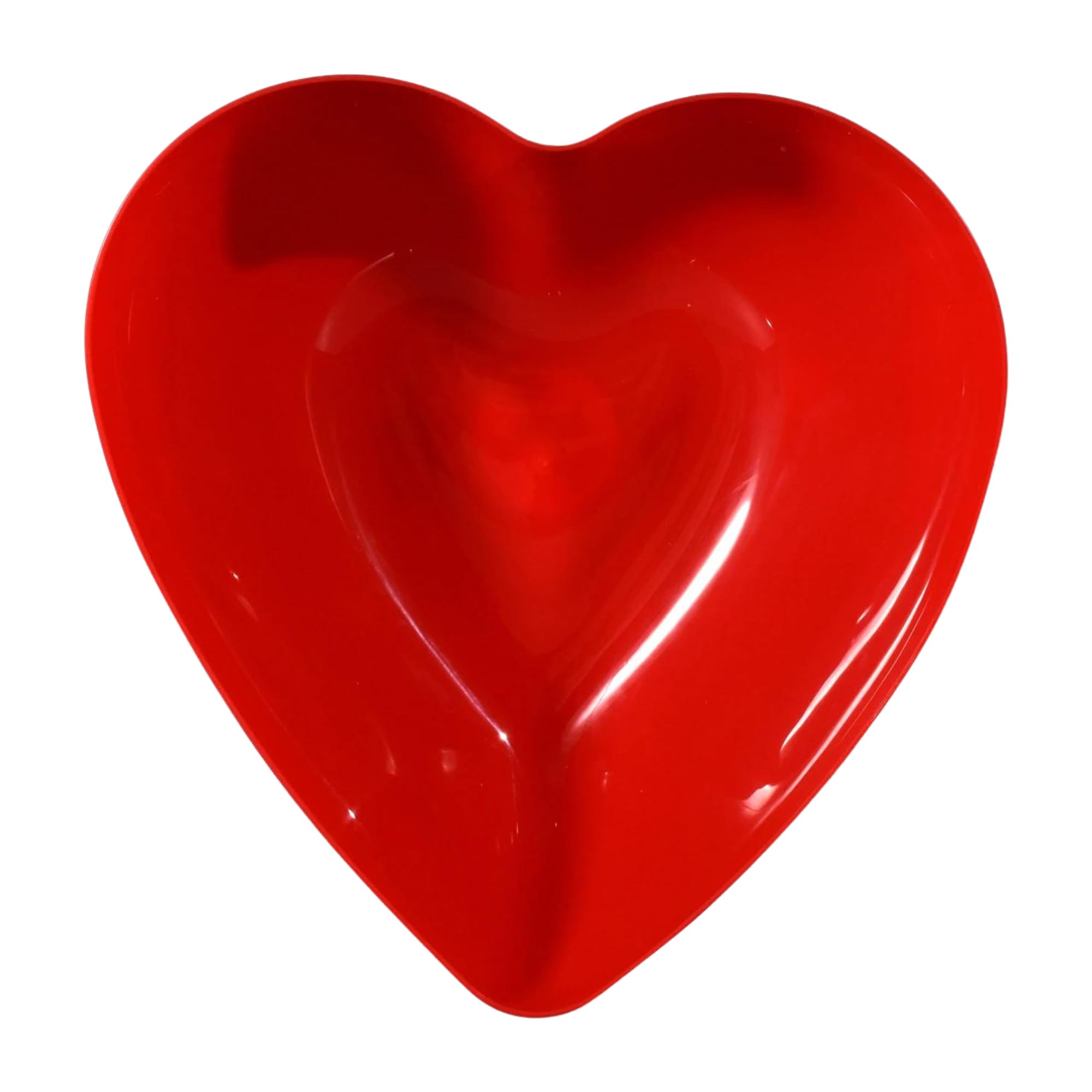 A1U Red Valentine Heart-Shaped Deep Bowls, Themed-Party Multi-Use Storage Organizer Canisters Gift Stuff Favor Stackable Reusable Plastic Home Kitchen Dinnerware Serveware Decorations, 1 ct.