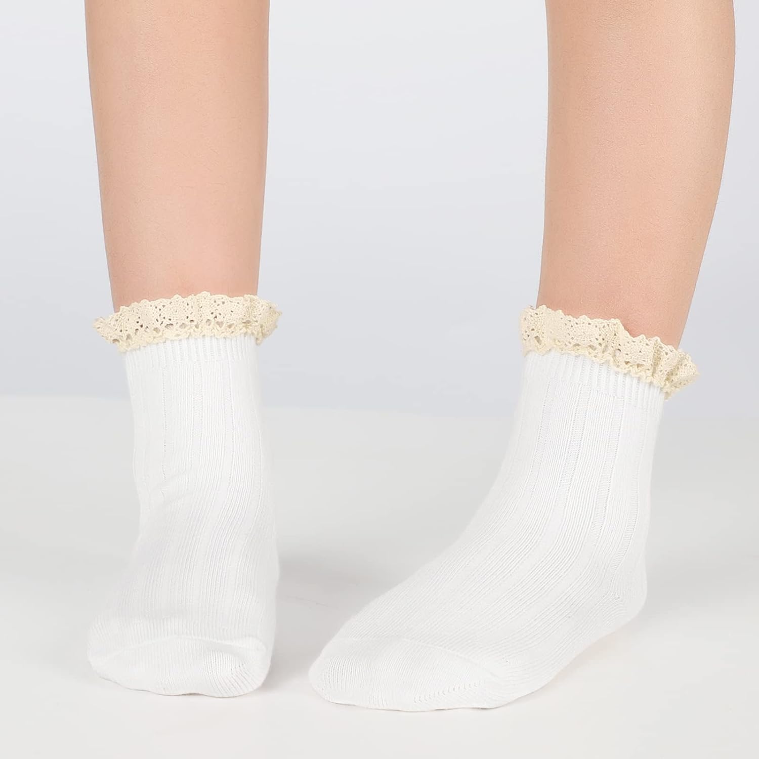 Witwot 6 Pairs Baby Girl Ruffle Crew Socks Toddler Girls Dress Sock Soft Cotton Size 6M - 7Y - Image 4