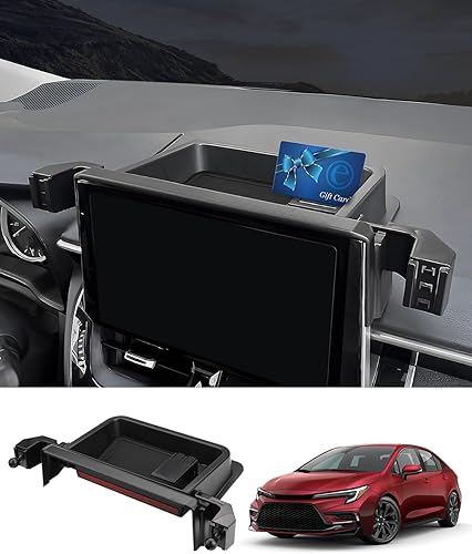 FIILINES Organizador de consola central de tablero compatible con Toyota Corolla 2019-2023, Corolla Cross 2022-2023 (se ajusta a pantalla táctil de