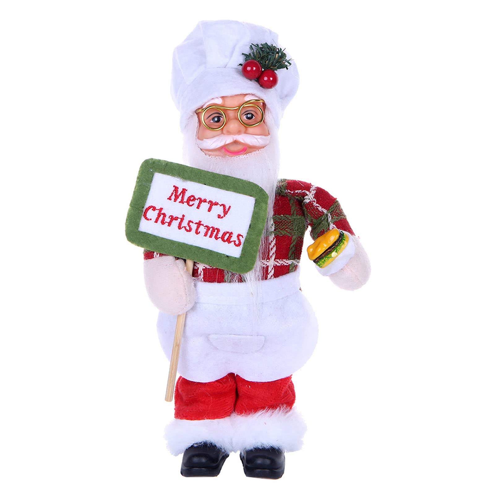 Buxuaaaa Red Chef Christmas Santa Doll Decorative Desktop Santa Figure Figurine Ornament Christmas Decor Home Doll Ornament Decorations Ornaments For Tree Figurine Toy