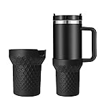 Thxbag Silicone Boot for Stanley Cup 30oz / 20oz, Black Boot Sleeve Cover Fit with Stanley H2.0 and Quencher Adventure Tumbler Accessories (Black, 30 oz & 20 oz)