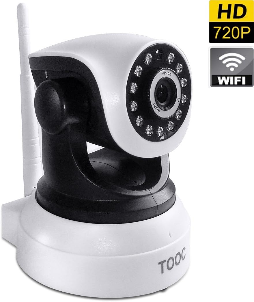 IP Cam,TOOC 1080P HD Wireless WiFi IP Home Indoor Surveillance Security Camera Baby Pet Monitor Night Mobile Detect Alert Video Recording with Two-Way Audio P2P Pan/Tilt Remote Control