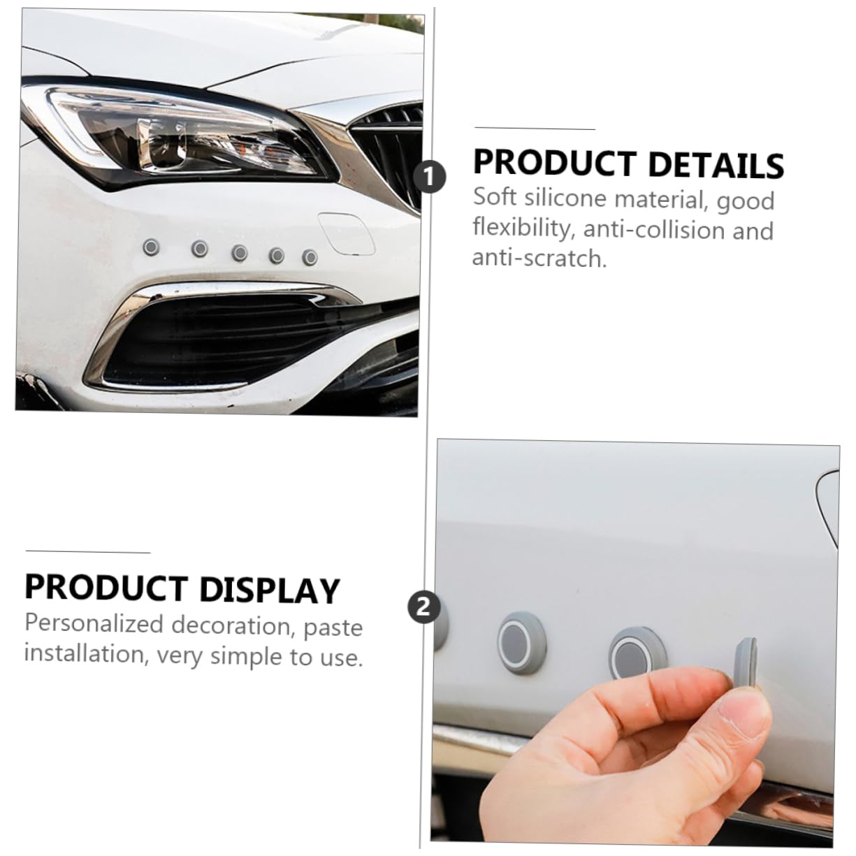 FAVOMOTO 2sets Car Bumper Sticker Dots Guard Collision Patch Decal for Vehicles 20pcs*2