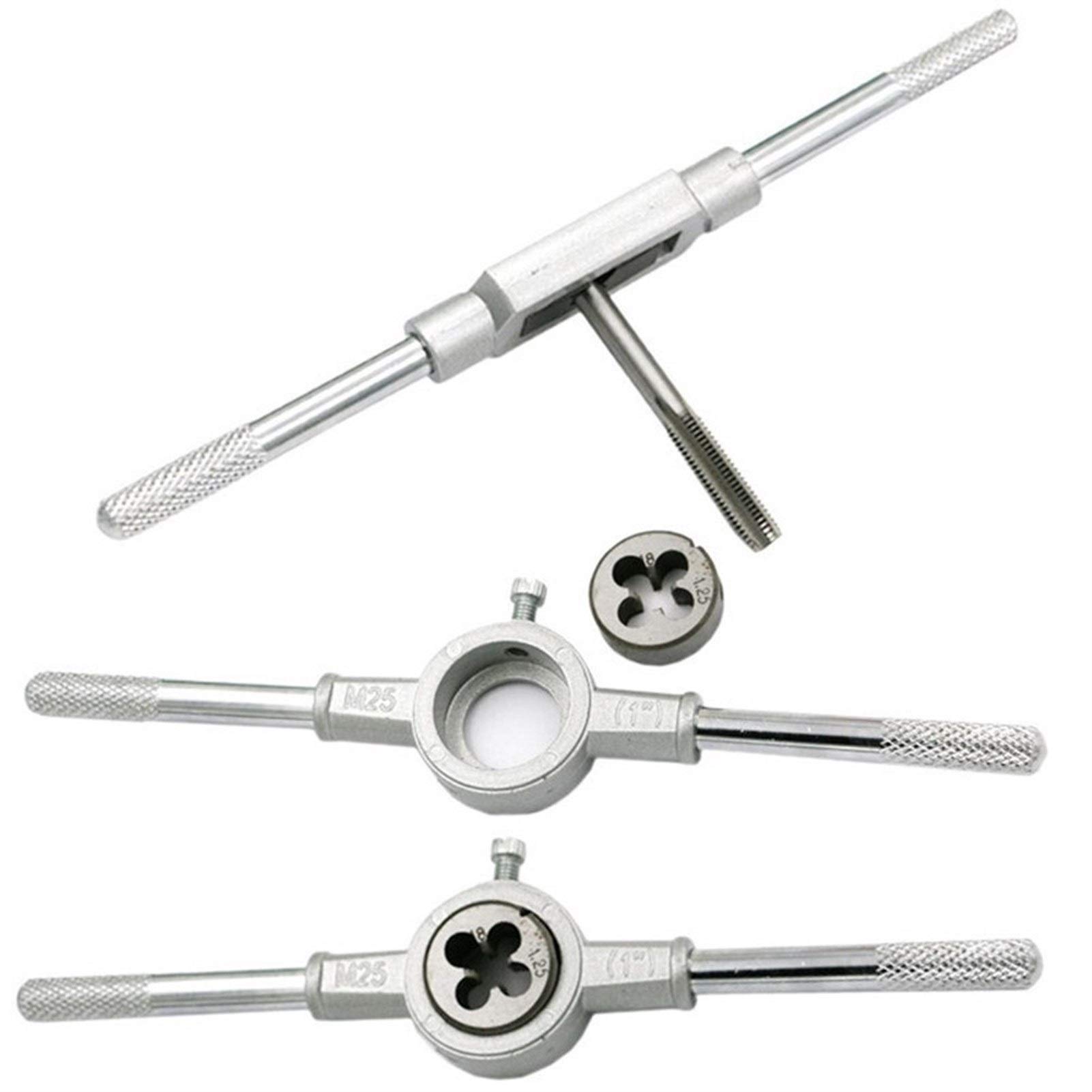 Set De Filières Pour Filetage Manuel – 40 Pouces, 1 Pièce, En Acier Allié, Argent