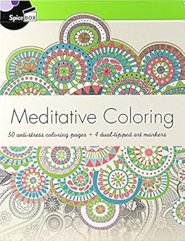 Meditative Coloring: 50 anti-stress coloring pages + 4 dual-tipped art markers