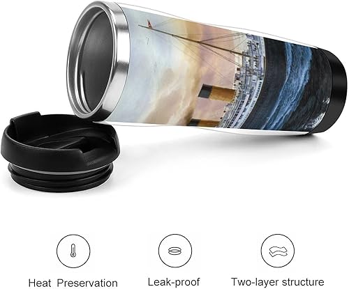 Miniatura 3 de Retro Titanic Famous Old Historic - Botella de agua de acero inoxidable con aislamiento reutilizable, doble pared, vaso de viaje para café y jugo de