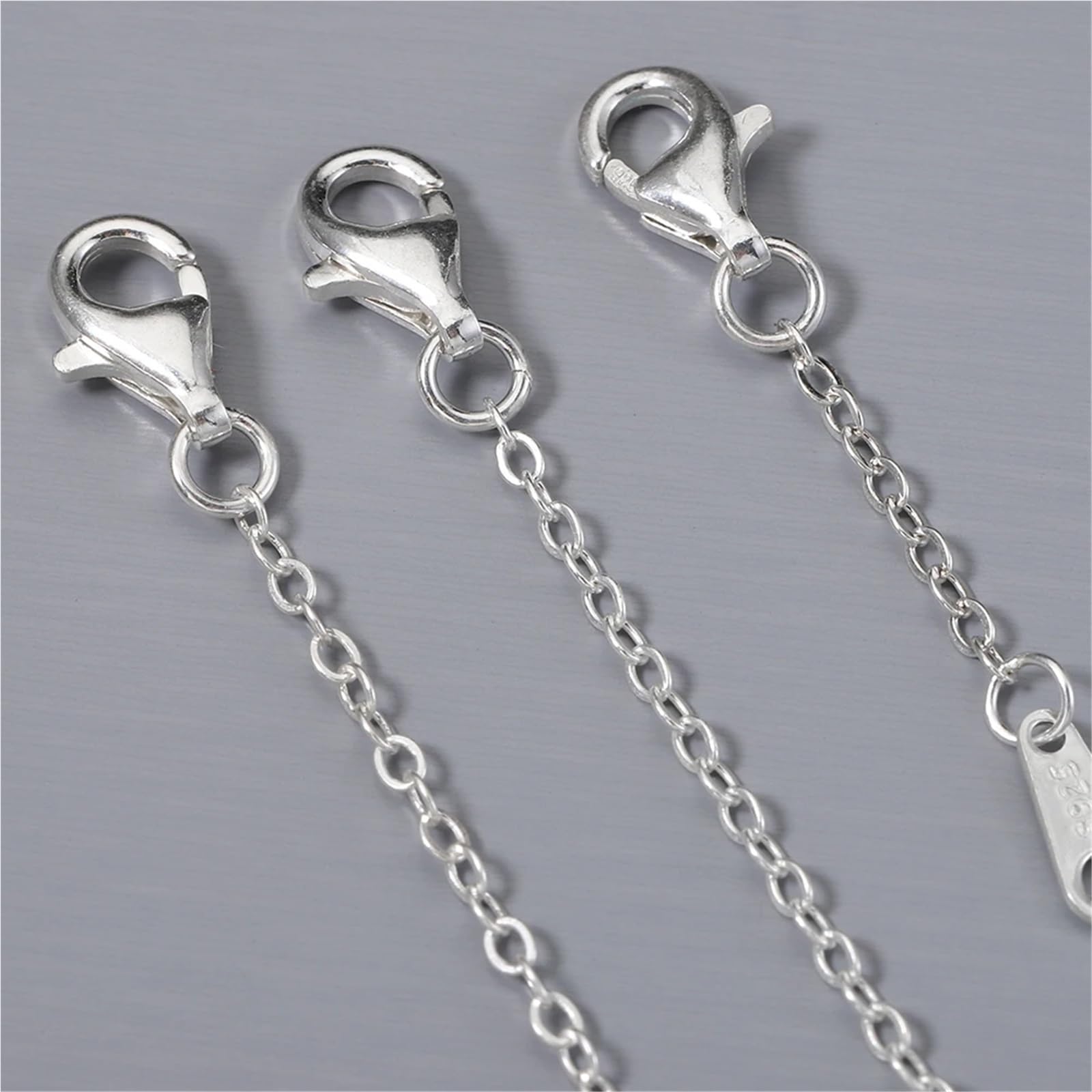Przedłużacz łańcuszka Choker, Przedłużacz do naszyjnika 20 szt. 925 Sterling Silver Zapięcia homarowe biżuterii DIY 31-80mm