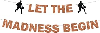 Basketball Theme Banner - Let The Madness Begin - College Basketball Banner for Indoor Outdoor Basketball Theme Party Supplies