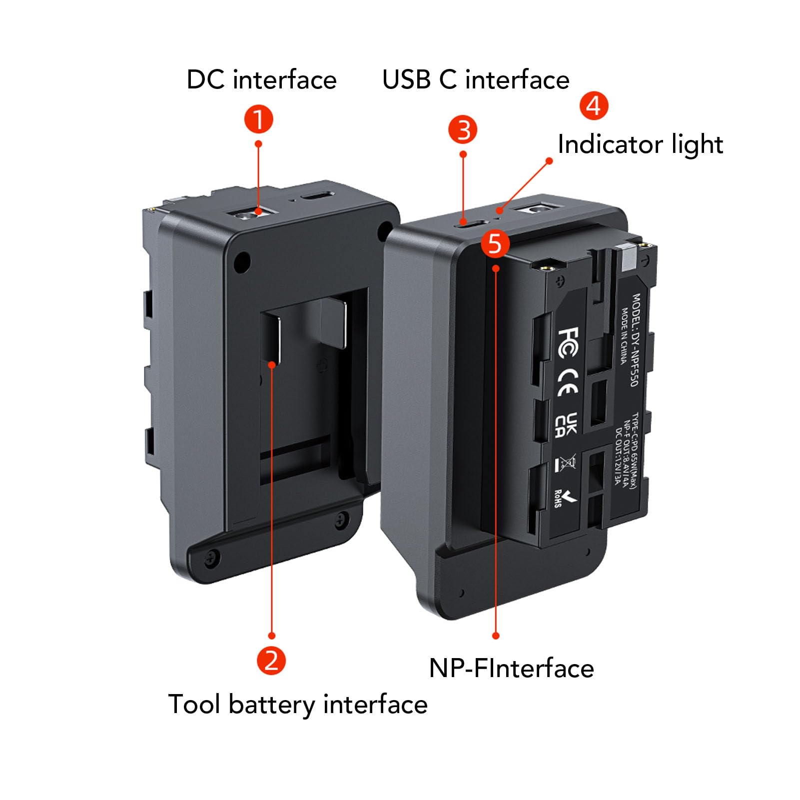 Generic Adaptador de Batería para Herramientas Eléctricas, Convertidor Inteligente de Carga Rápida para Bricolaje y Usuarios Profesionales, ABS, 1 Unidad