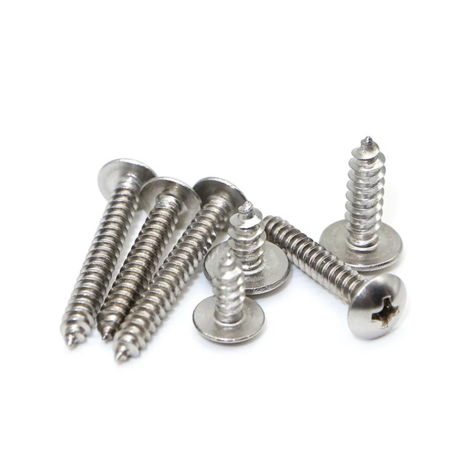 Viti autofilettanti a croce, Confezione da 10 viti autofilettanti Phillips con testa a traliccio in acciaio inossidabile 304 di varie dimensioni(75mm x10pcs,M6)